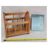 Oak Magazine Rack & 10x12 Mirror