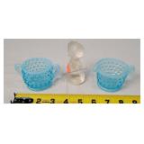 Fenton Blue Sugar & Creamer & Prayer Boy