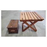 Wooden Storage Box & Little Table