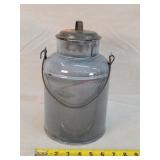 Vintage Enamel Milk Pail 10" Tall