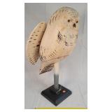 Hand Carved Snowy Owl Wooden Figure