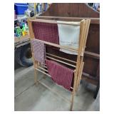 Vintage Clothes Drying Rack & Dish Towels
