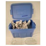 2- Clear Snack Sets in Rubbermaid Tote