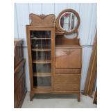 Vintage Oak Secretary Bookcase 38w x 67t