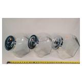 3- Glass Canisters - 11" Tall
