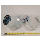 2- Glass Canisters - 11" Tall