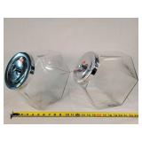 2- Glass Canisters - 11" Tall