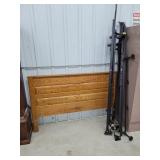 Queen Oak Headboard & Several Bed Frames
