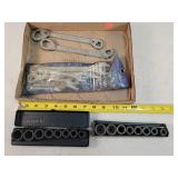 Metric 9pc Wrenches & 2- 3/8 8pc Socket Sets