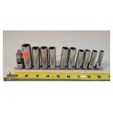 Snap-on 11pc 3/8" SAE Deep Sockets & Knuckle