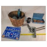 1986 License Plates, Grease Gun, Tractor Lights