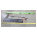 4ft Level, Axe, & 36" Hand Saw