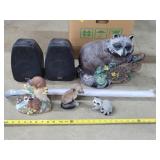 Ceramic Racoon Clock, Speakers, & More