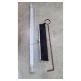 24- 48" Fiberglass Posts, 24" Broom, Fire Poker