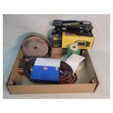 12ft Jumper Cables, Sand Paper, Wire, Air Pump