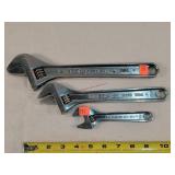 Snap-on 6", 10", & 12" Crescent Wrenches