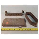 Antique Cast Iron Farm Lid & Tool Caddies