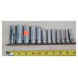 Snap-on 12pc 3/8" Deep SAE Sockets