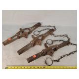 3- Victor #3 - 5" Double Long Spring Traps