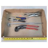 Pry Bar, Vise Grips, Channel Lock