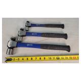 3 Williams Ball Peen Hammers 8, 16, & 24oz