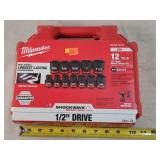Milwaukee 12pc 1/2" Impact Socket Set - SAE