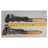 2- Antique Monkey Wrenches 15" to 18"