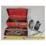 16" Toolbox, 2 Bottle Jacks, & Wrenches
