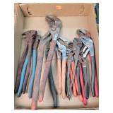 8 Channel Lock Plyers & 2 Fencing Plyers