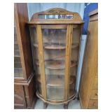 Oak Rounded Curio Cabinet 30x65