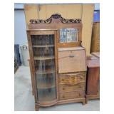 Antique Tiger Oak Secretary Bookcase