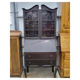 Antique Rockford Dark Wood Secretary Desk