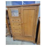Tiger Oak Wardrobe Cabinet - 22x42x63t
