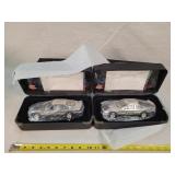 2- 1/24 Silver John Deere Race Cars