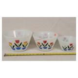 Fire King Stacking Tulip Bowl Set of 3