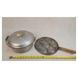 Griswold No 8 Alum Dutch Oven & Swedish Skillet