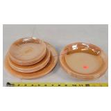 14pcs of Fire King Peach Luster Plates / Bowls
