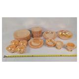 48pc of Fire King Peach Luster Dinnerware