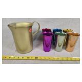 Vintage Alum Pitcher & Tumblers
