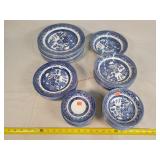 50 Pcs of Churchill Blue Willow Dinnerware