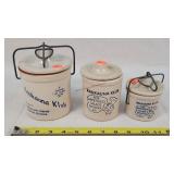 3- Stoneware Kaukauna Klub Jars