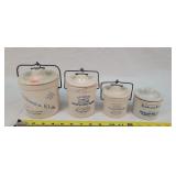 4- Stoneware Kaukauna Klub Jars