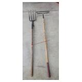 Garden Rake & 4 Tine Fork