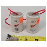 2- Red 50 Gal. Crock Ornaments