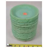 29 - Fire King Jadeite Flower Design Saucers
