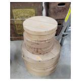 2- 12' & 1-16' Wooden Round Boxes