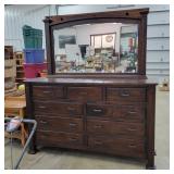 Amish Dark Cherry Solid Wood 9 Drawer Dresser