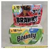 11 Rolls Of Bounty & Brawny Paper Towels