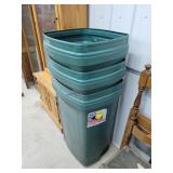 3- Tucker 45 Gallon Rolling Garbage Cans w/ Lids