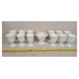 Indiana Milk Glass Candy Dish & 12 Goblets